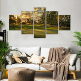 5-Piece Golf Course Sunset Canvas Wall Art