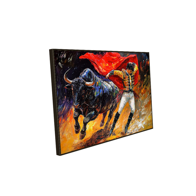 Matador and Bull Canvas Wall Art