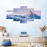 5-Piece Majestic Snowy Mountain Canvas Wall Art