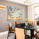 Golden Sunset Glow – Ocean Horizon Canvas Wall Art