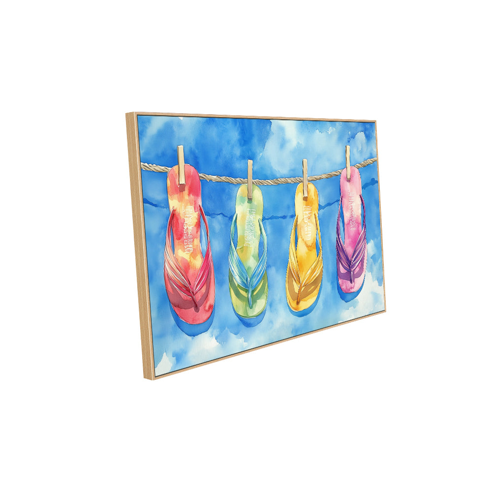 Vibrant Flip Flop Design Canvas Wall Art
