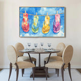 Vibrant Flip Flop Design Canvas Wall Art