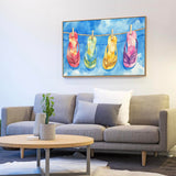 Vibrant Flip Flop Design Canvas Wall Art