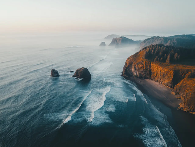 Breathtaking Coastal Vista Of Ocean Waves And Cliffs Art - Canvas Wall Art