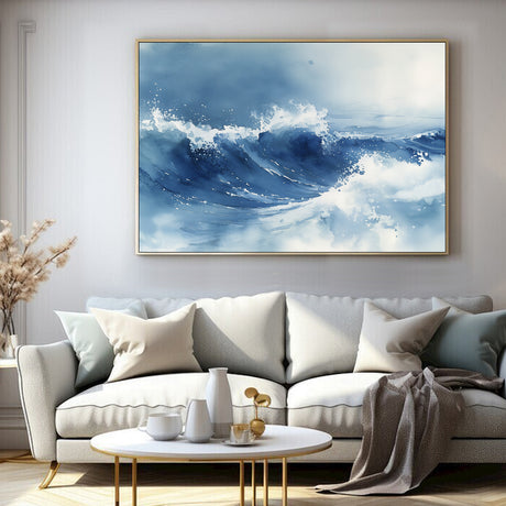 Ocean Waves in Motion – Blue Wave Canvas Wall Art