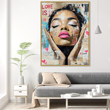 Modern "Love Is" Canvas Wall Art