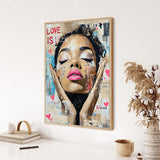 Modern "Love Is" Canvas Wall Art