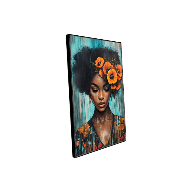 "Radiant Beauty: Afro-Inspired Canvas Wall Art"