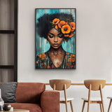 "Radiant Beauty: Afro-Inspired Canvas Wall Art"