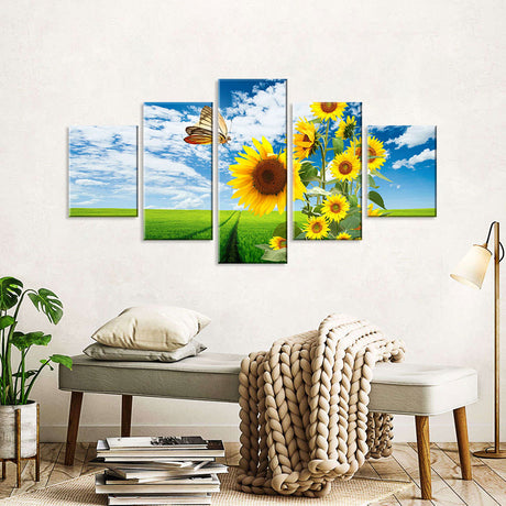 Bright Sunflower Multi-Panel Canvas Wall Art