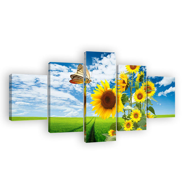 Bright Sunflower Multi-Panel Canvas Wall Art