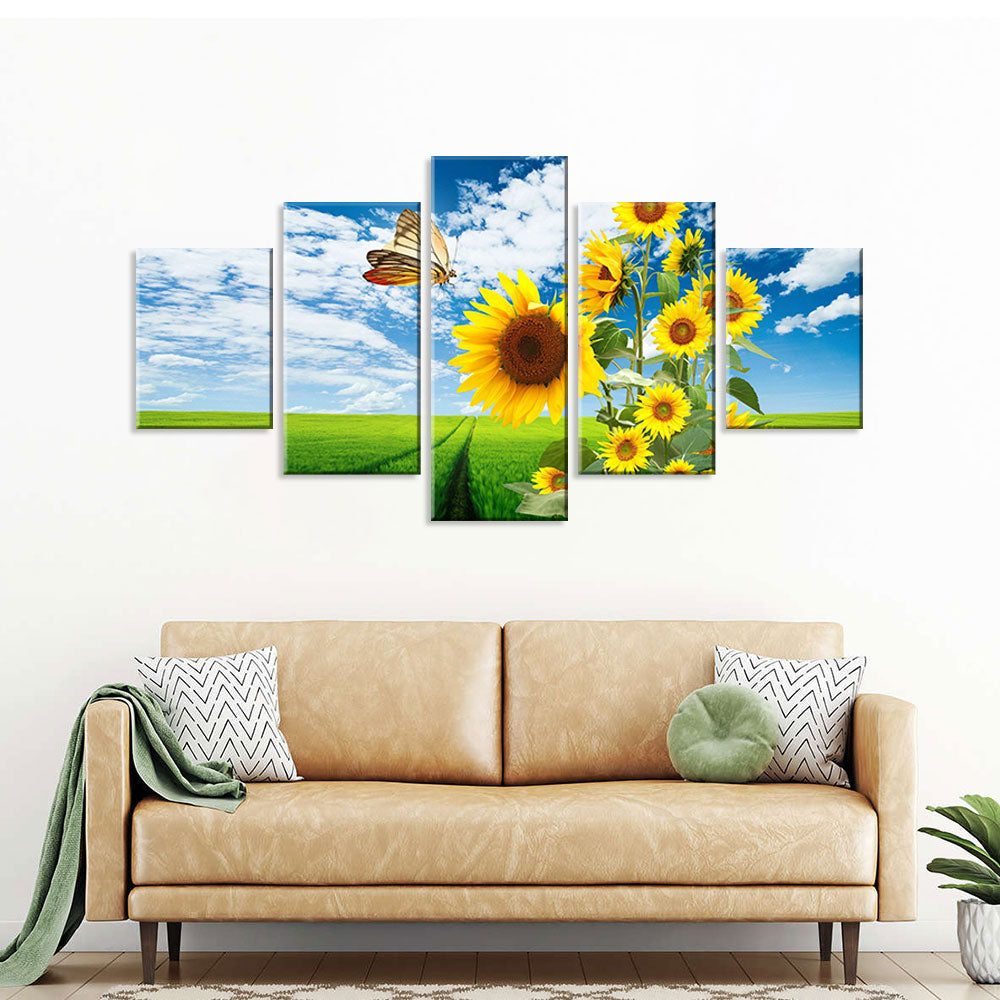 Bright Sunflower Multi-Panel Canvas Wall Art