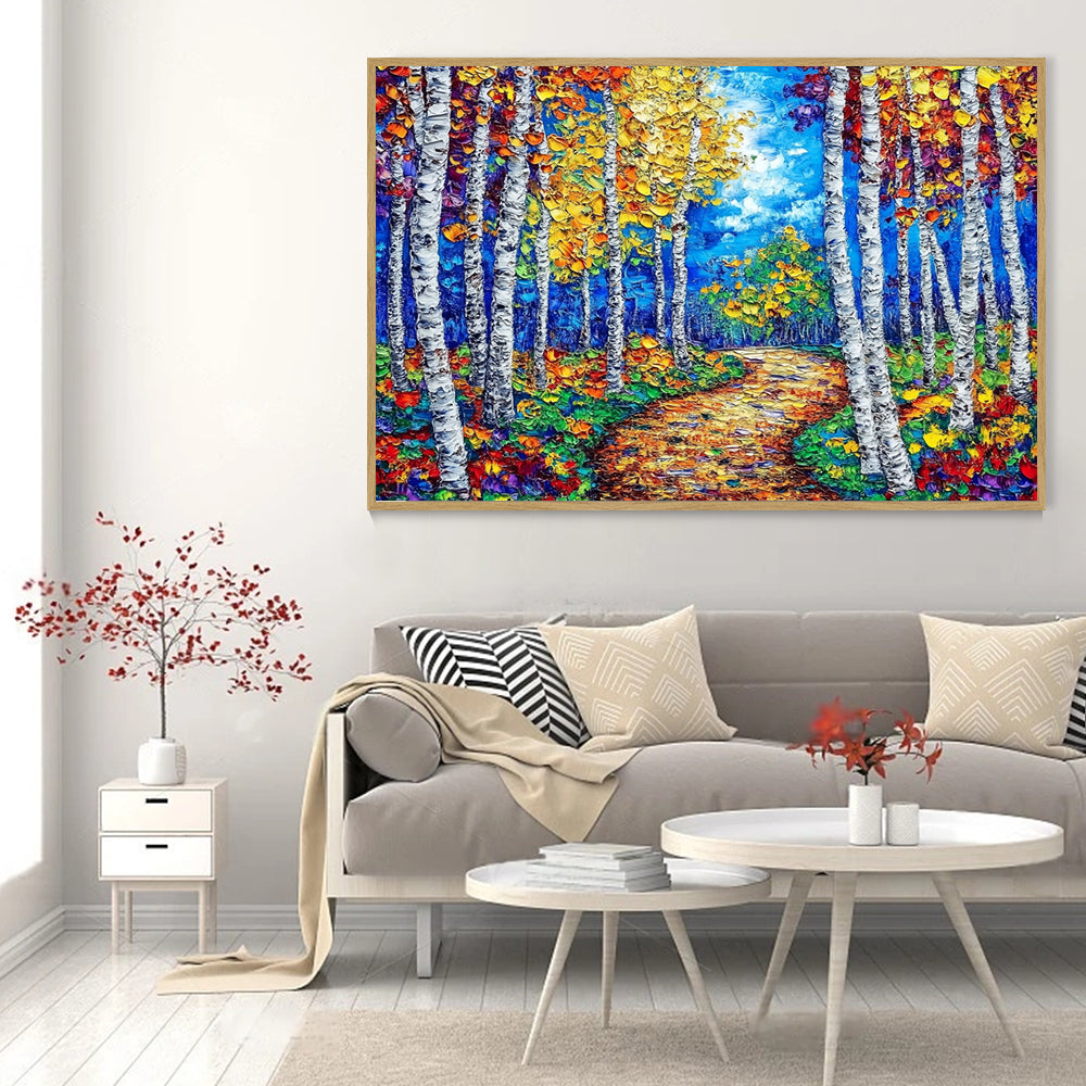 Vibrant Forest Path Canvas Wall Art