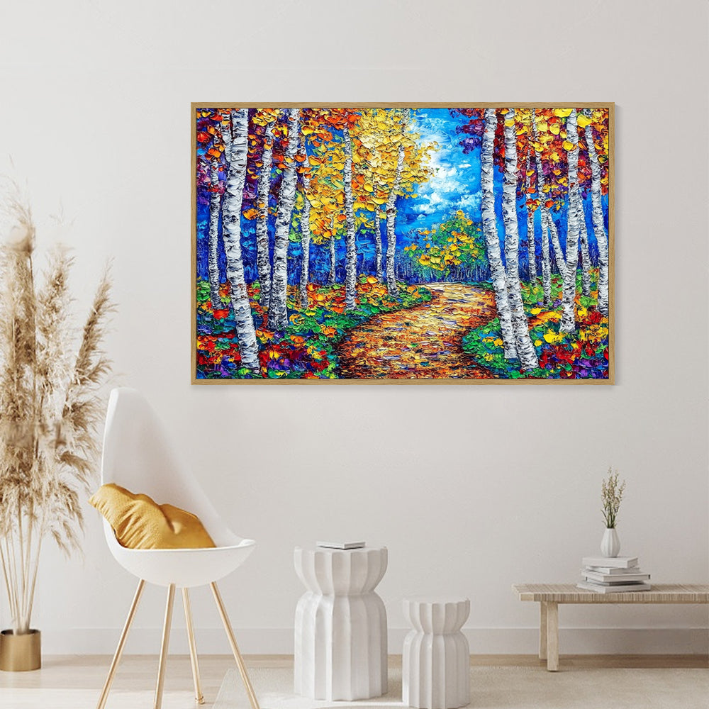 Vibrant Forest Path Canvas Wall Art