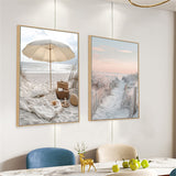 Dual Beach and Snow Path Canvas Wall Art