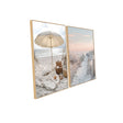 Dual Beach and Snow Path Canvas Wall Art