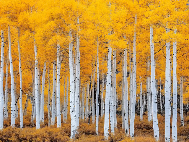 Golden Aspen Forest Canvas Wall Art