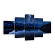 5-Piece Starry Night Mountain Reflection Canvas Wall Art