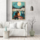 Romantic Moonlit Evening Canvas Wall Art