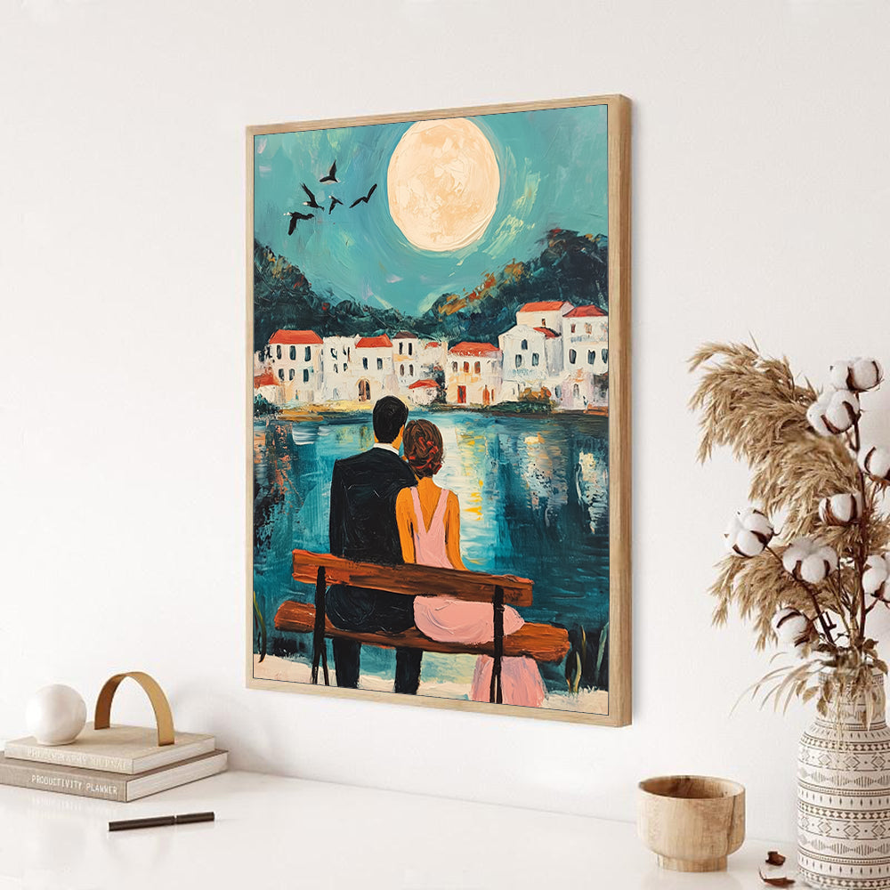 Romantic Moonlit Evening Canvas Wall Art