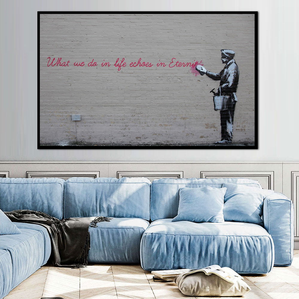 Banksy Echoes in Eternity Graffiti Canvas Wall Art