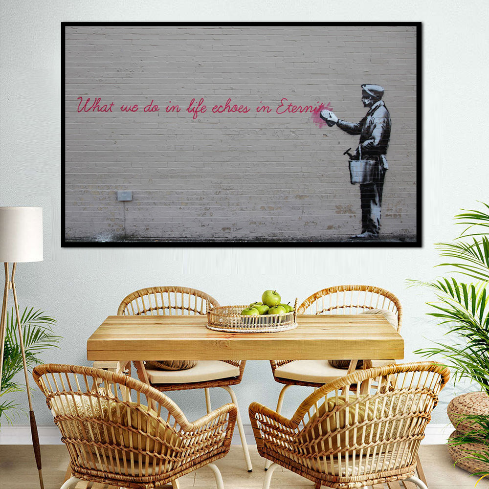 Banksy Echoes in Eternity Graffiti Canvas Wall Art