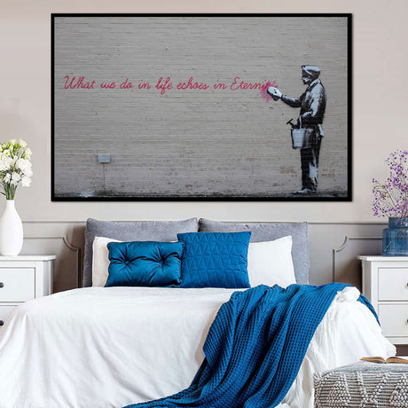 Banksy Echoes in Eternity Graffiti Canvas Wall Art