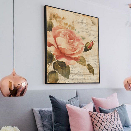 Vintage Rose Canvas Wall Art - Classic Elegance For Your Space