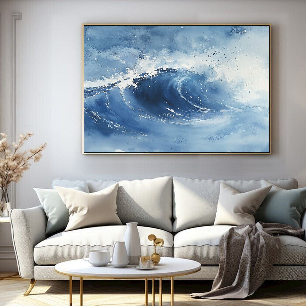 Ocean Wave Energy – Blue Sea Canvas Wall Art