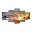 5-Piece Ocean Wave Tunnel Canvas Wall Art