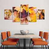 5-Piece Autumn Leaves Canvas Wall Art