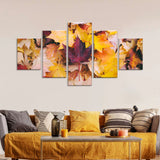 5-Piece Autumn Leaves Canvas Wall Art