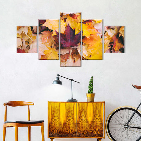 5-Piece Autumn Leaves Canvas Wall Art