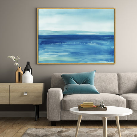 Tranquil Ocean Horizon – Serene Blue Seascape Canvas Wall Art