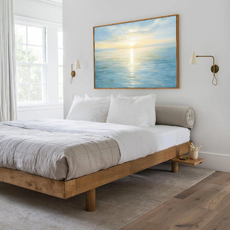 Golden Horizon – Serene Ocean Sunset Canvas Wall Art