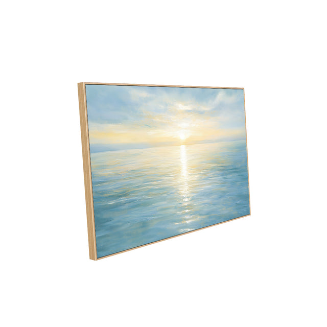 Golden Horizon – Serene Ocean Sunset Canvas Wall Art