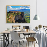 Majestic Cliffside Village Canvas Wall Art