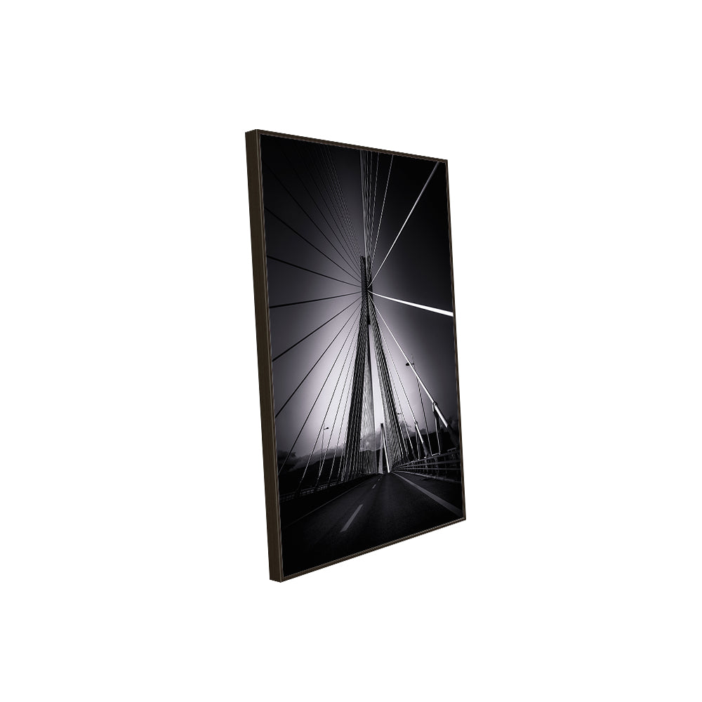 Modern Black And White Cable Bridge Canvas Wall Art