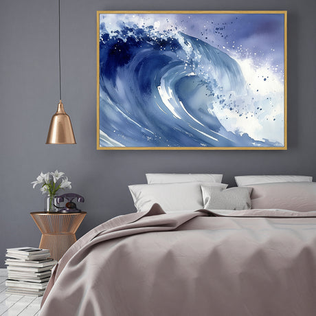 Ocean Wave Energy – Watercolor Canvas Wall Art