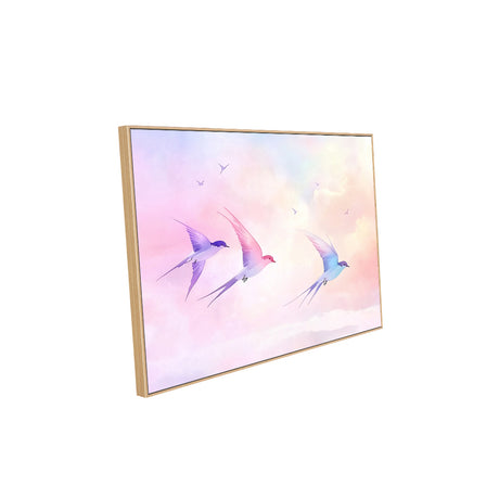 Ethereal Swallows in Flight Canvas Wall Art