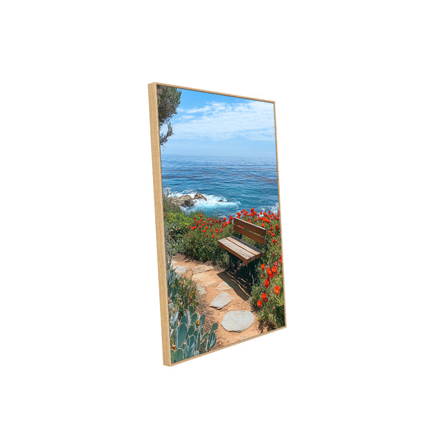 Seaside Serenity Bench Canvas Wall Art