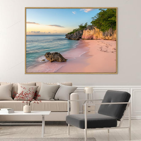 Pink Sand Beach Canvas Wall Art