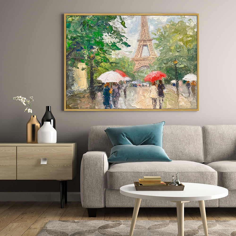 Parisian Rainy Day Canvas Wall Art Set (3 Panels)