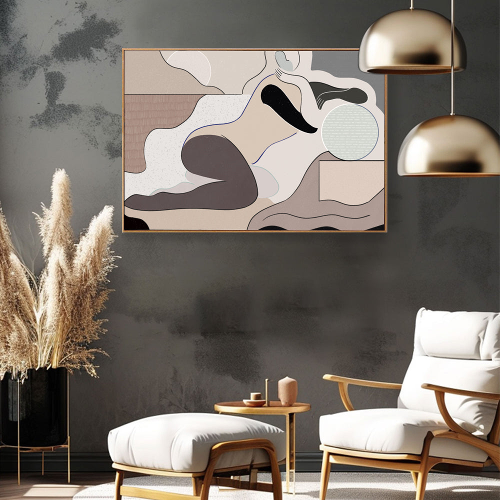 Abstract Minimalist Reclining Figure Canvas Wall Art