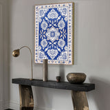 Bohemian Floral Harmony Royal Blue Canvas Wall Art