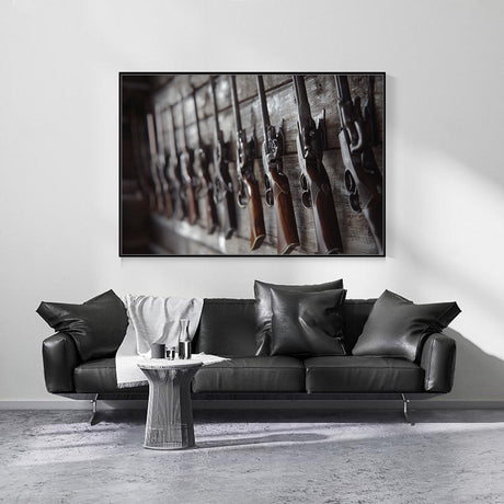 Vintage Firearms Display Canvas Wall Art