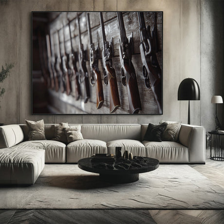 Vintage Firearms Display Canvas Wall Art