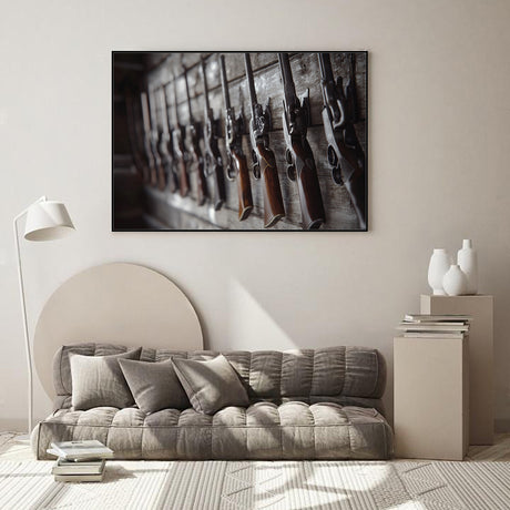 Vintage Firearms Display Canvas Wall Art