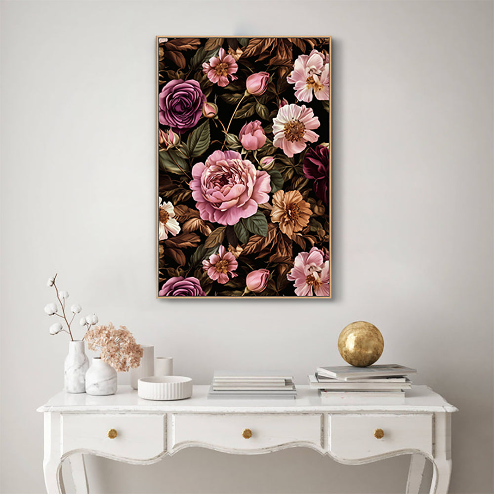 Vintage Floral Elegance Canvas – Timeless Rose Wall Art