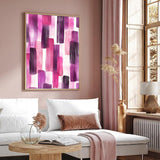 Abstract Pink and Purple Brushstrokes Canvas Wall Art